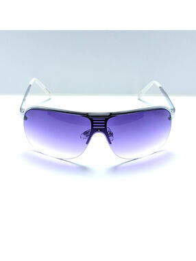 Foster Grant UN0423 Purple Gradient UV Silver White Semi Rim Shield Sunglasses